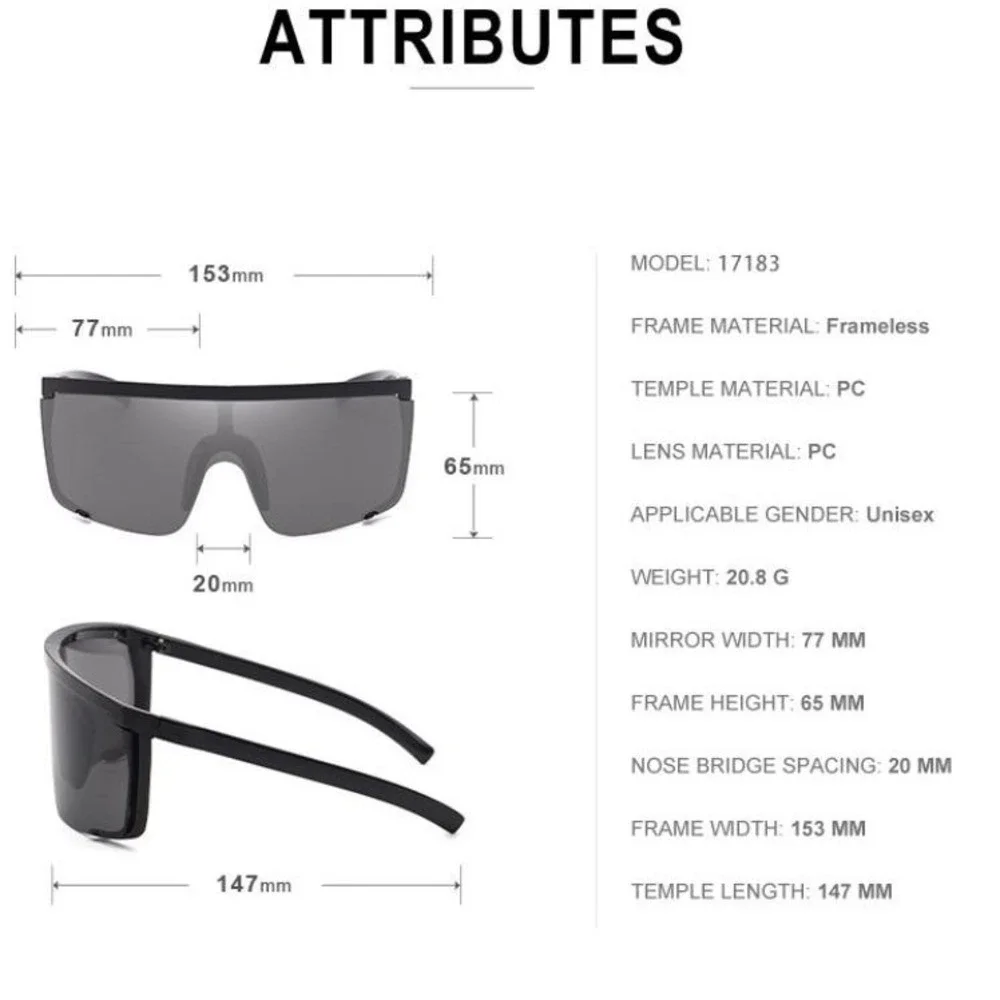 Mens Oversized Shield Sunglasses Blue Mirror Lens Clear Frame Visor‎ Performance